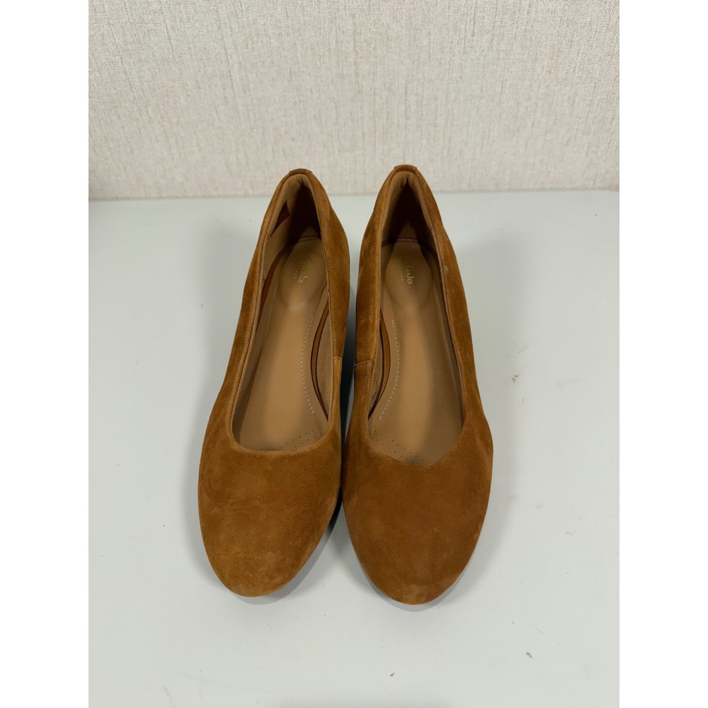 Clarks Vendra Bloom Brown Suede Wedge Heels Women's 9.5M Career Office‎ Academia - Picture 7 of 11